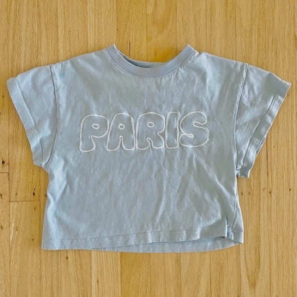 Zara Other - NWOT Zara Blue Paris Crop Top 6-7